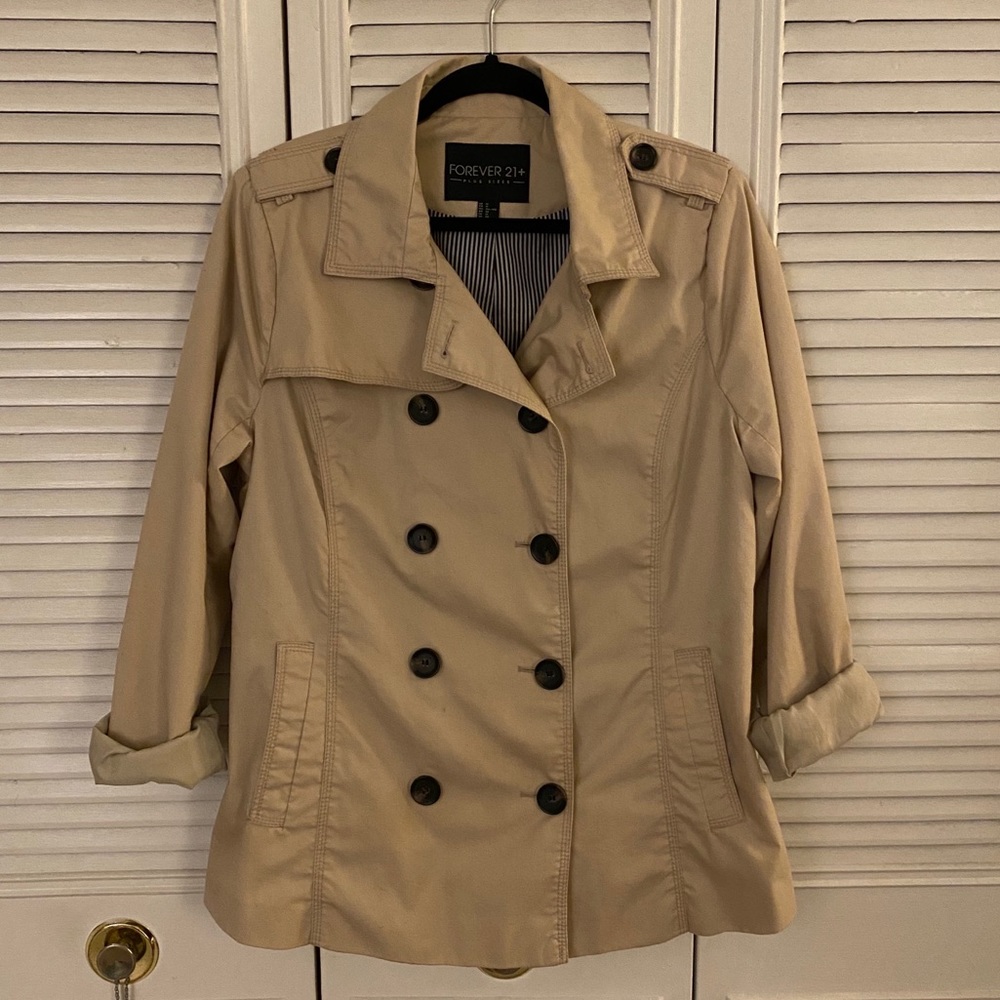 Forever 21 Plus Size Jacket with striped lining